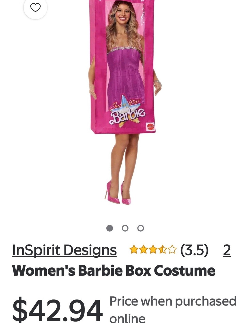 Spirit Barbie Box Costume – Pink and White Graphics - Picture 4 of 4